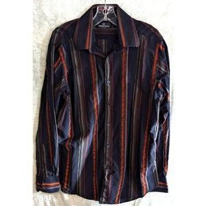 Bugatchi Uomo Button Up Shirt Size L subtle flashy george cloony boho italian